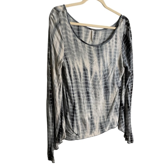 Free People Gray and Cream Long Sleeve Top - Picture 2 of 5